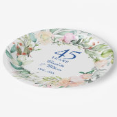 ローズの花飾り 45周年 65周年 結婚記念日 ペーパープレート (アングル)