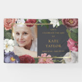 ローズの花 フラワーフューネラルメモリアル写真サービスバナー 横断幕 (横)