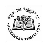 ローズの開いた本 #1P 付 ライブラリー ブック 名前 セルフインキングスタンプ (デザイン)