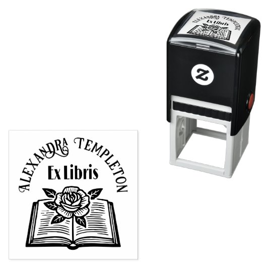 ローズの開いた本 #2PS 持ち主の名前 セルフインキングスタンプ (インサイチュ)