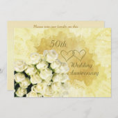 ローズの50周年結婚式招待状 招待状 (正面/裏面)