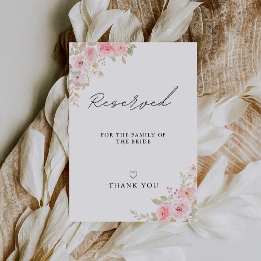 ローズウェディング予約済み花嫁の家族向けサイン テンプレート