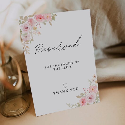 ローズウェディング予約済み花嫁の家族向けサイン テンプレート