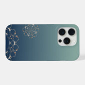 ローズウェブグラデーションブルー iPhoneケース (裏面横)