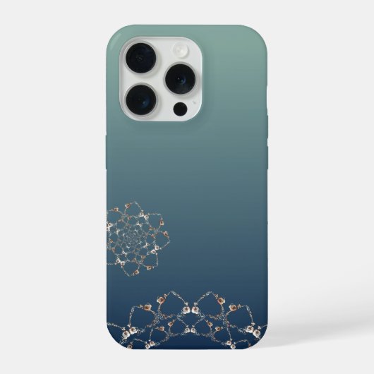 ローズウェブグラデーションブルー iPhoneケース (裏面)