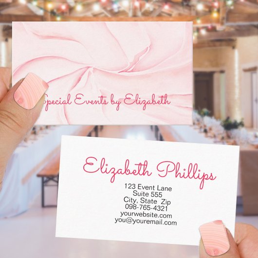ローズウォーター色スワールイベントプランナープロフェッショナル 名刺