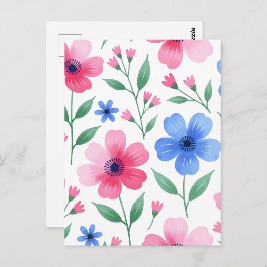 ローズウォーター開花デライト ポストカード (正面/裏面)