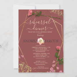 ローズウッドと金ゴールド結婚のリハーサルディナー