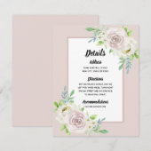 ローズウッドソフトマウヴフローラウォーターカラーバラ結婚ズ エンクロージャーカード (正面/裏面)