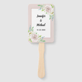 ローズウッドソフトマウヴフローラウォーターカラーバラ結婚ズ ハンドファン