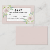 ローズウッドソフトマウヴフローラウォーターカラーバラ結婚ズ プレイスカード (正面/裏面)