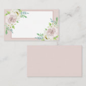 ローズウッドソフトマウヴフローラウォーターカラーバラ結婚ズ プレイスカード (正面/裏面)