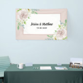 ローズウッドソフトマウヴフローラウォーターカラーバラ結婚ズ 横断幕 (トレードショー)