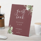 ローズウッドピンクエレガントフローラグリーナリーゲストブック 台座サイン (インサイチュ)