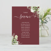 ローズウッドピンク緑のシーティングプランテーブル番号 招待状 (スタンド正面)
