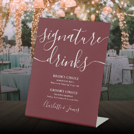 ローズウッドピンク エレガント ウェディング シグネチャードリンク 台座サイン