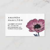 ローズウッドモダンアネモネ植物学プロフェッショナル 名刺 (裏面)