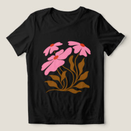 ローズウッド・ブルーム 女性用抽象フラワープリントTシャツ トライブレンドＴシャツ