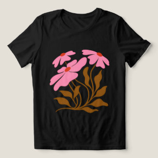ローズウッド・ブルーム 女性用抽象フラワープリントTシャツ トライブレンドＴシャツ