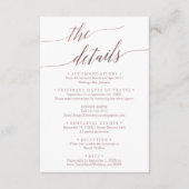 ローズエレガントゴールドデスティネーションウェディングトラベル詳細 エンクロージャーカード (正面)