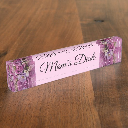 ローズエレガントブーケ机用ネームプレート デスクネームプレート (側面)
