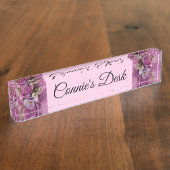 ローズエレガントブーケ机用ネームプレート デスクネームプレート (側面)