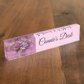ローズエレガントブーケ机用ネームプレート デスクネームプレート (側面)