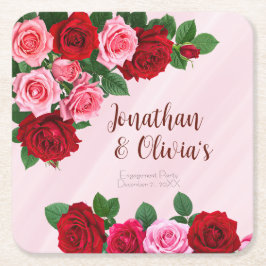 ローズエンゲージパーティ スクエアペーパーコースター