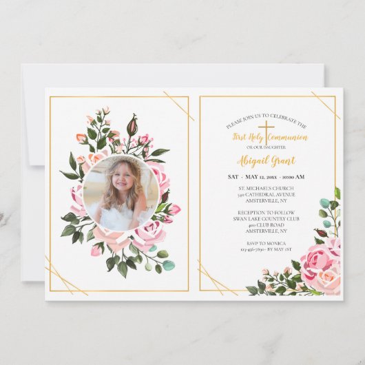 ローズエンブレイス宗教写真招待状 招待状 (正面)