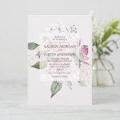ローズガーデンのエレガントな花の結婚式招待状 招待状 (スタンド正面)