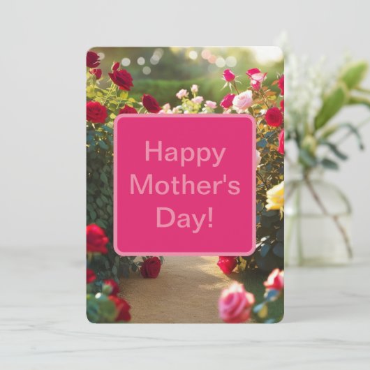 ローズガーデンの小道 赤 ピンク 緑 2025 シーズンカード (スタンド正面)