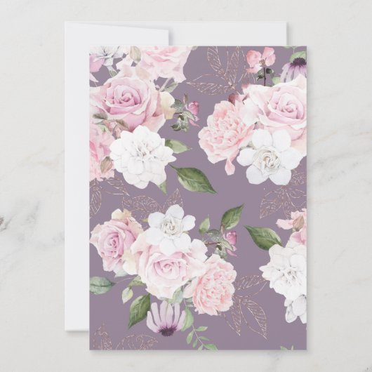 ローズガーデンの花束 ⎢ 写真付き Save The Date カード (裏面)