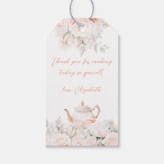 ローズガーデンティーパーティー ブライダルシャワーフェルトタグ ギフトタグ (正面)