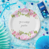 ローズガーデン - あなたのメッセージを追加 ペーパープレート (パーティー)