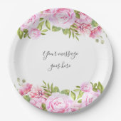 ローズガーデン - あなたのメッセージを追加 ペーパープレート (正面)