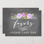 ローズガーデン ウェディング ファーバー どうぞ1つお持ちください 紫 招待状 (正面/裏面)