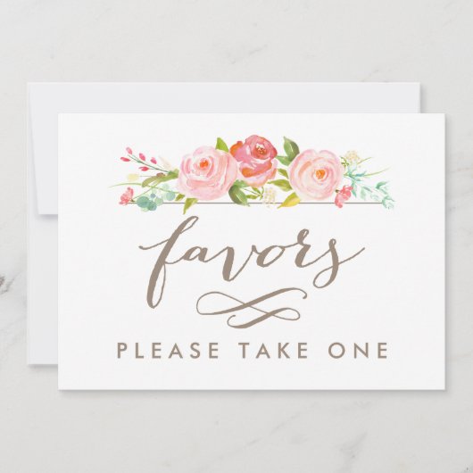 ローズガーデン ウェディング フェイバーズ お1つお持ちください プリント (正面)
