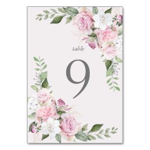 ローズガーデン エレガントな花のテーブルカード テーブルナンバー