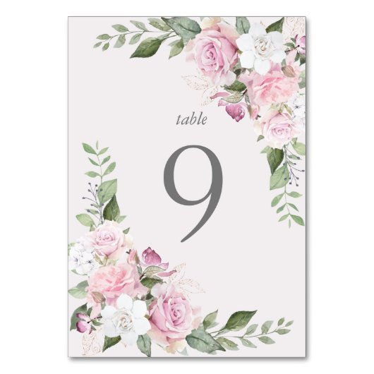ローズガーデン エレガントな花のテーブルカード テーブルナンバー (裏面)