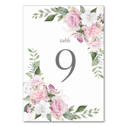 ローズガーデン エレガントな花のテーブルカード テーブルナンバー (裏面)