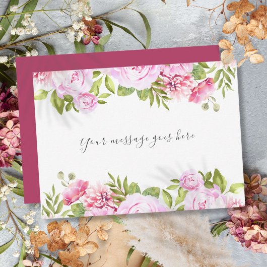 ローズガーデン グリーン 個人メッセージ サンキューカード