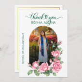 ローズガーデン フォト 卒業 ありがとう カード (正面/裏面)