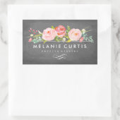 ローズガーデン フローラル チョークボード ビジネス 長方形シール (バッグ)