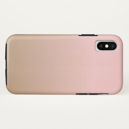 ローズクォーツおよび凍らされたコーヒーグラデーションなピンクのブラウン Case-Mate iPhoneケース (裏面(横))