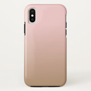 ローズクォーツおよび凍らされたコーヒーグラデーションなピンクのブラウン iPhone X ケース