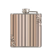 ローズクォーツのダマスク織のストライプなモノグラムのガーリーなニュートラル フラスク (裏面)