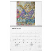 ローズクォーツの時計の天使 カレンダー (2月 2027)