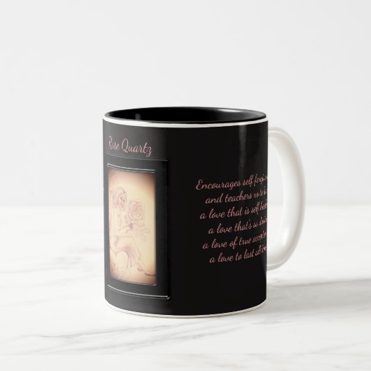 ローズクォーツの水晶の妖精 ツートーンマグカップ (正面右)