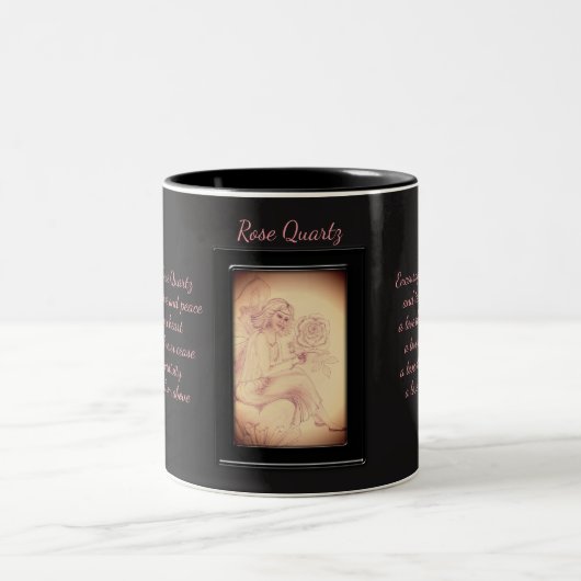 ローズクォーツの水晶の妖精 ツートーンマグカップ (中央)