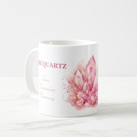 ローズクォーツクリスタル魔法の芸術 コーヒーマグカップ (正面左)